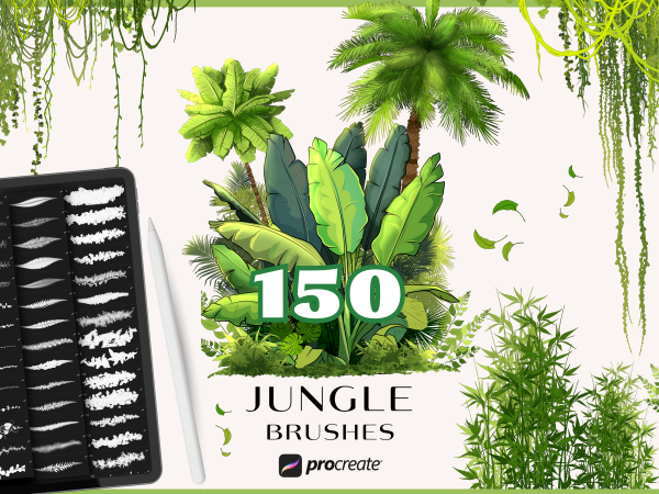 Jungle outline brushes