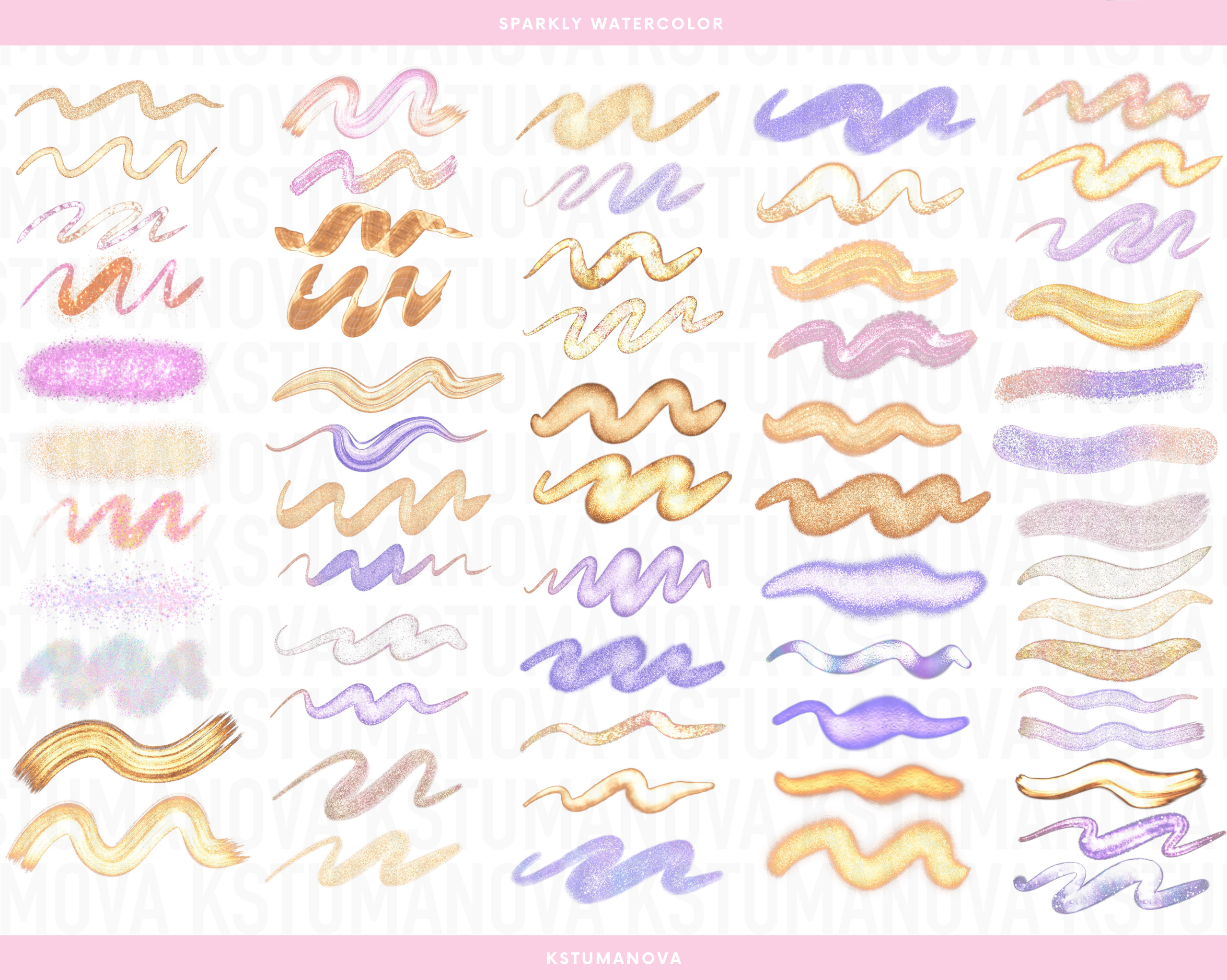 Watercolor sparkly brushes - Image 4