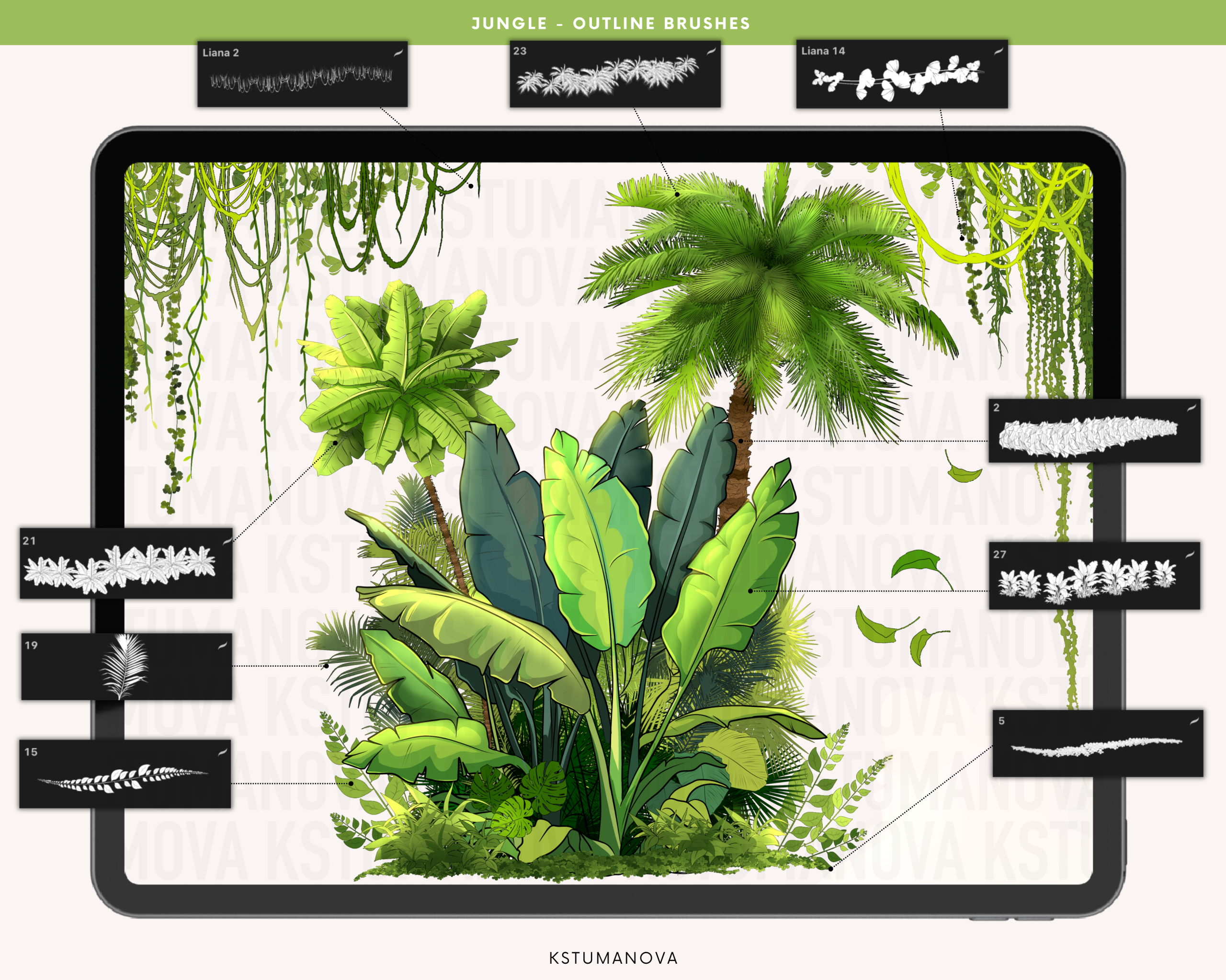 Jungle outline brushes - Image 3