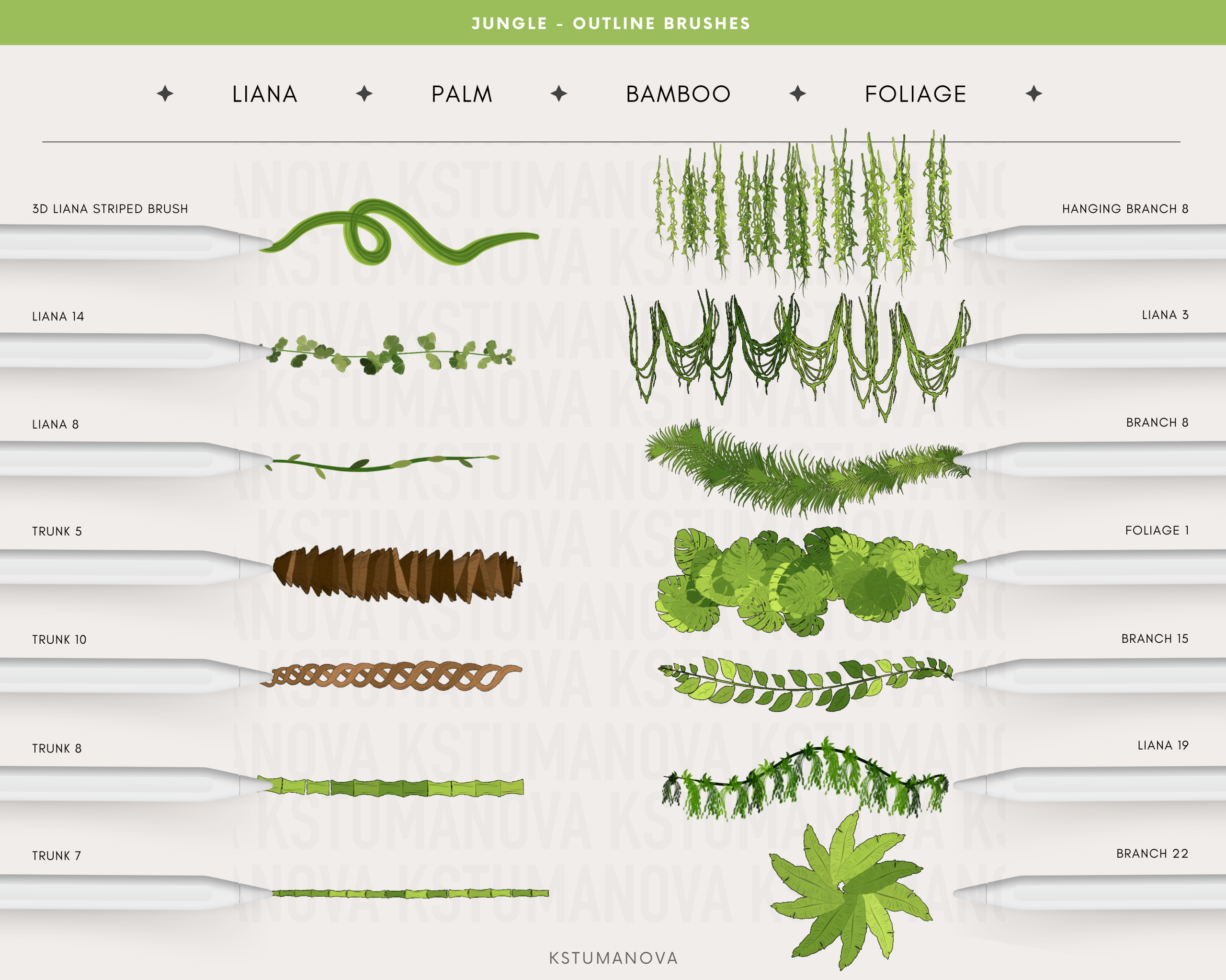 Jungle outline brushes - Image 4
