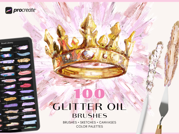 Glitter oil brushes