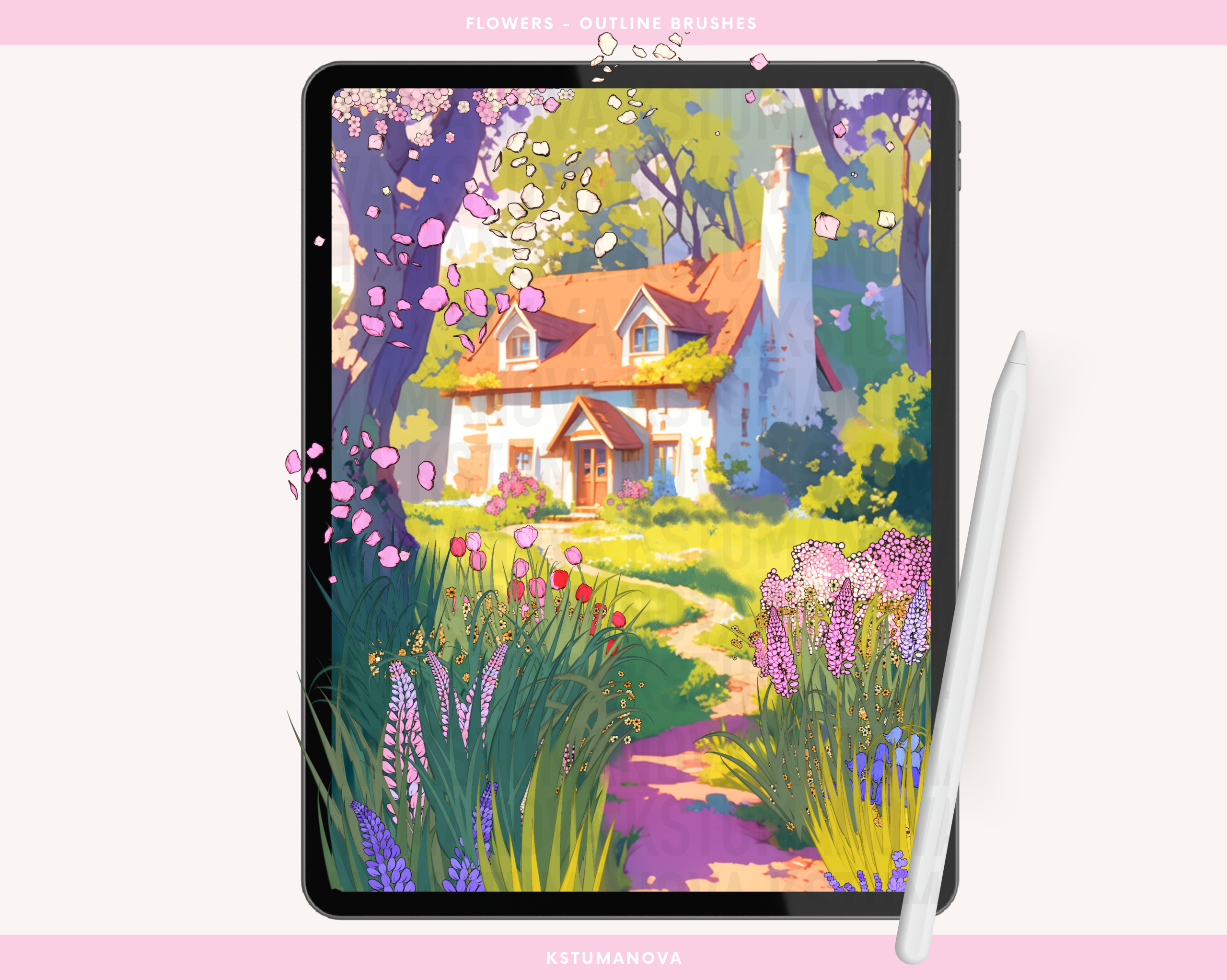 Flowers outline brushes - Image 4