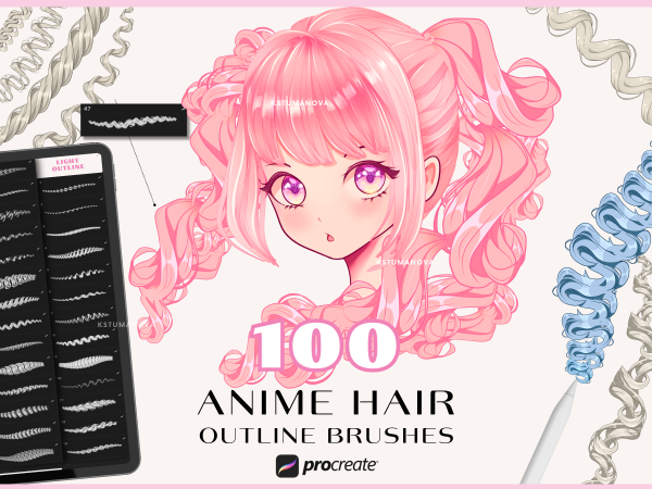Anime curls brushes