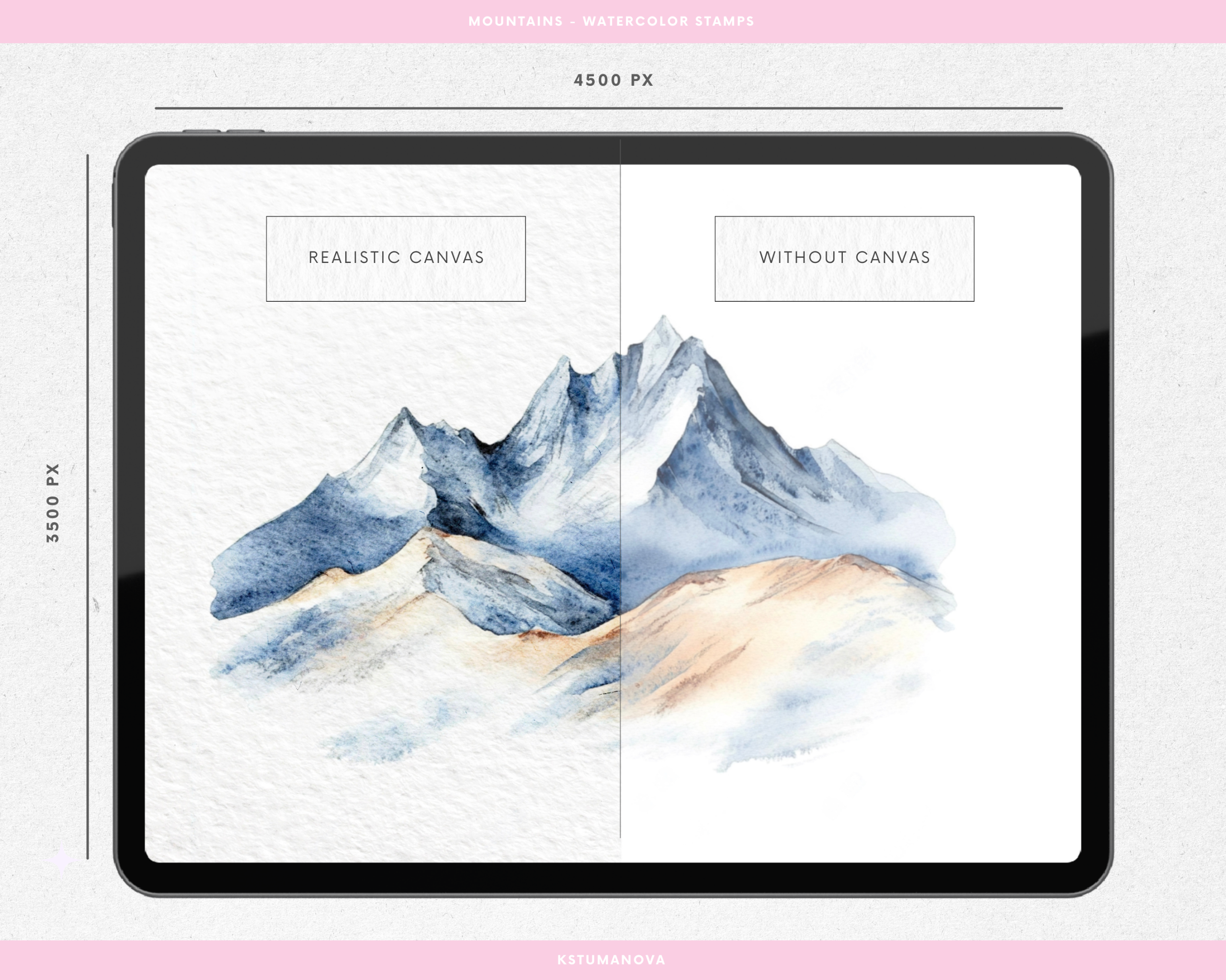 Watercolor mountains stamps - Image 3