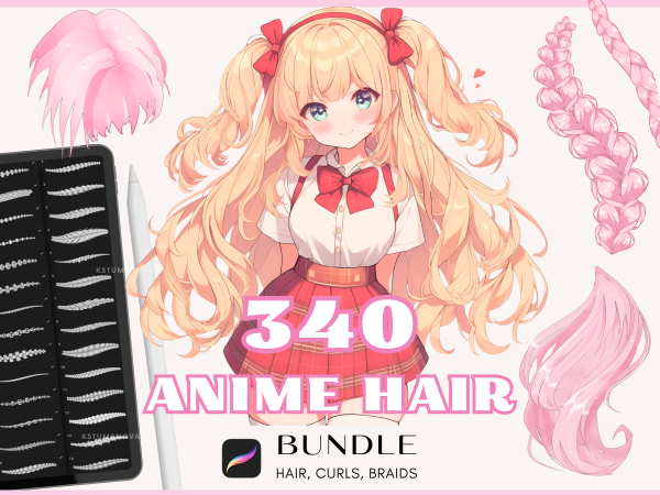 Bundle anime hair