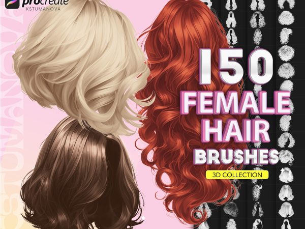 3D hairstyles stamps