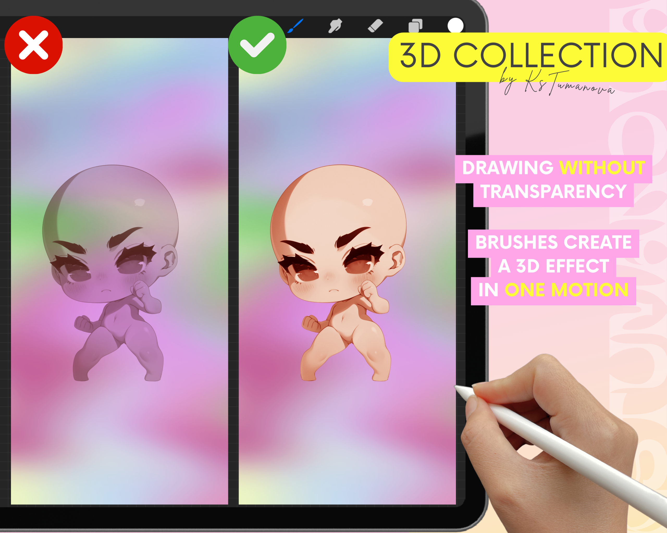 3D chibi poses stamps - Image 2