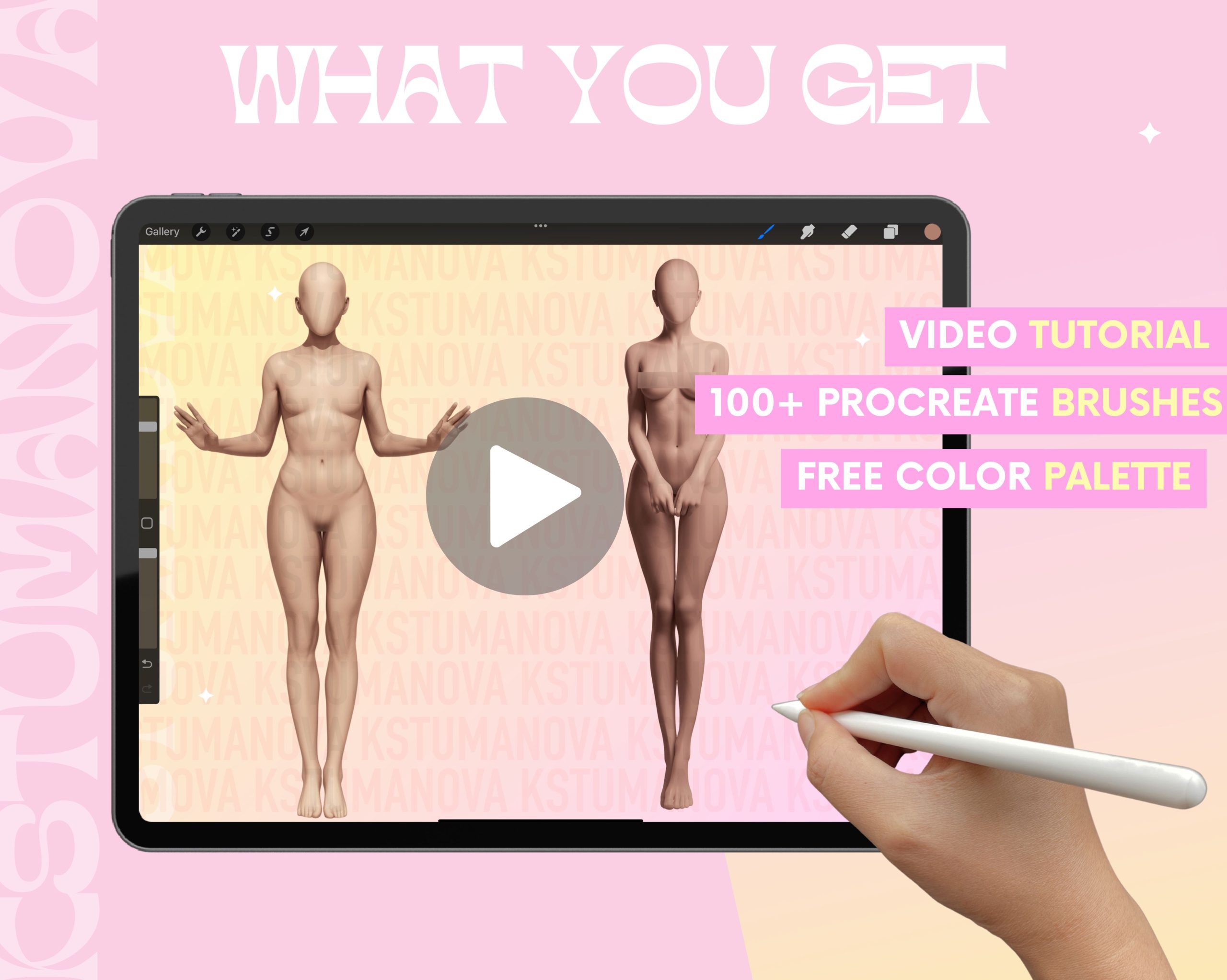 3D female poses stamps - Image 5