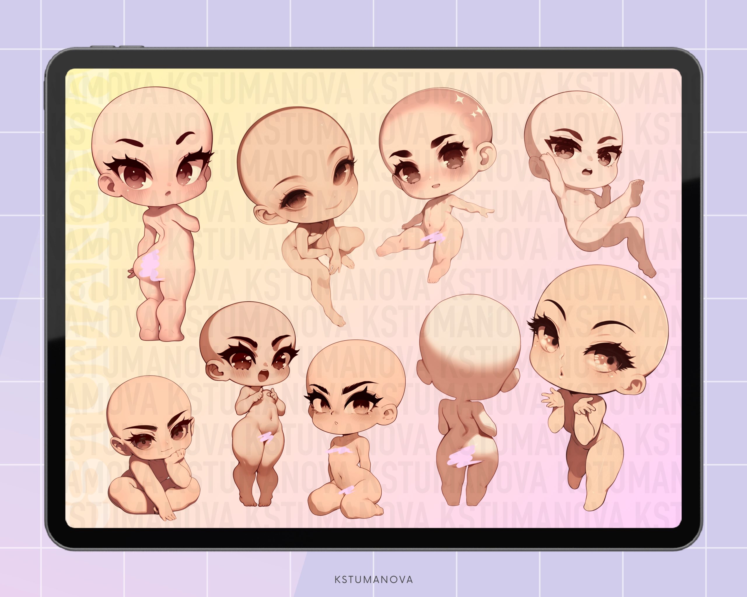 3D chibi poses stamps - Image 5