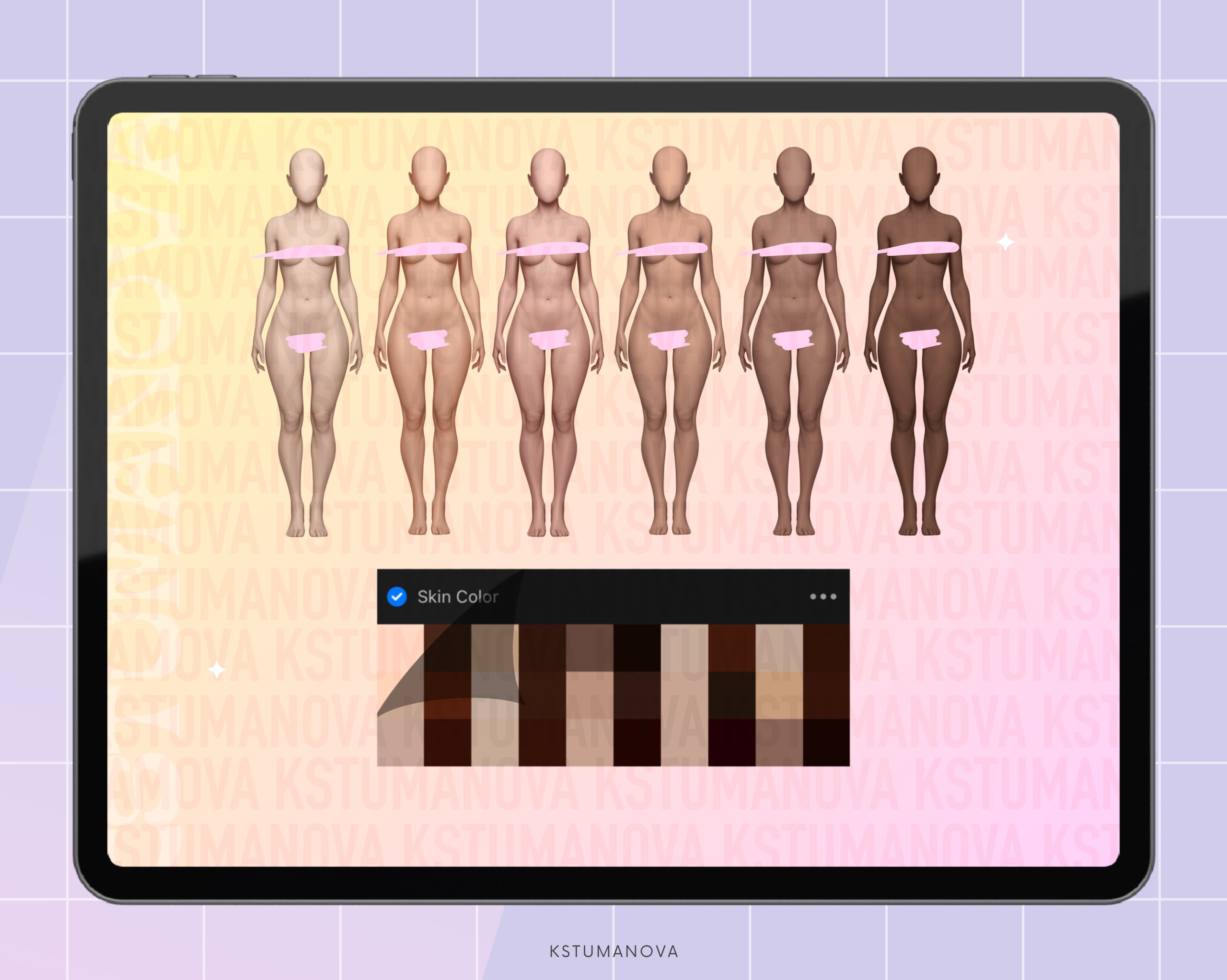 3D female poses stamps - Image 6