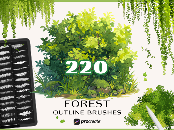 Forest outline brushes