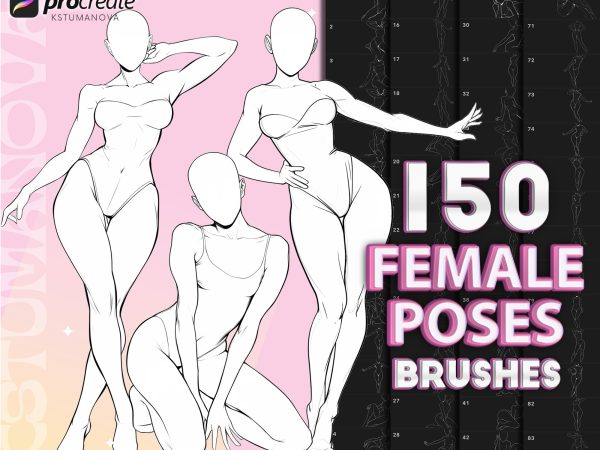 Female pose stamps